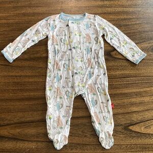 Magnetic Me Woodland Animals on Scooters Patterned Kids One Piece size 3-6 m
